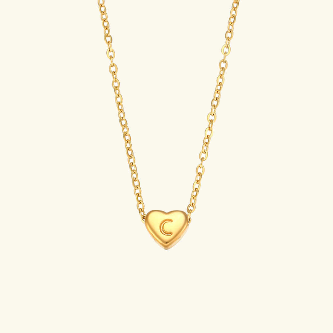 Heart Initial Gold Necklace - Joie d’Or