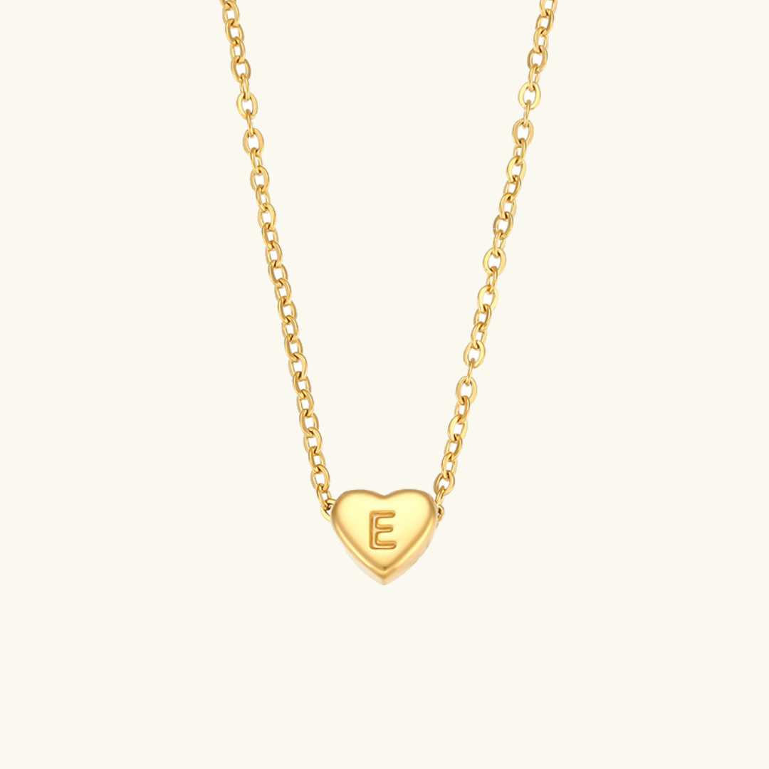 Heart Initial Gold Necklace - Joie d’Or