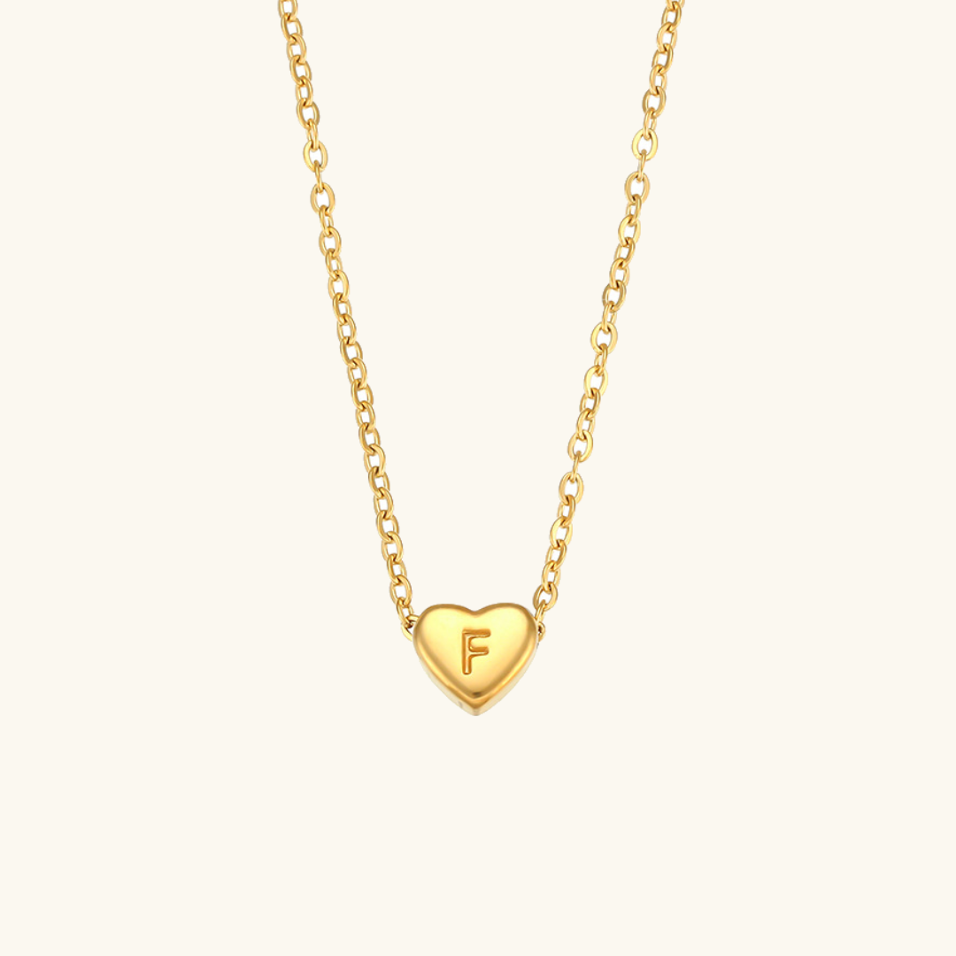 Heart Initial Gold Necklace - Joie d’Or