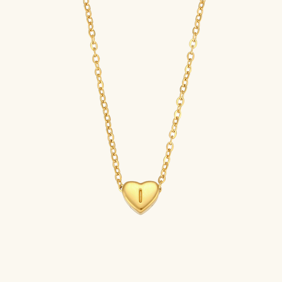 Heart Initial Gold Necklace - Joie d’Or