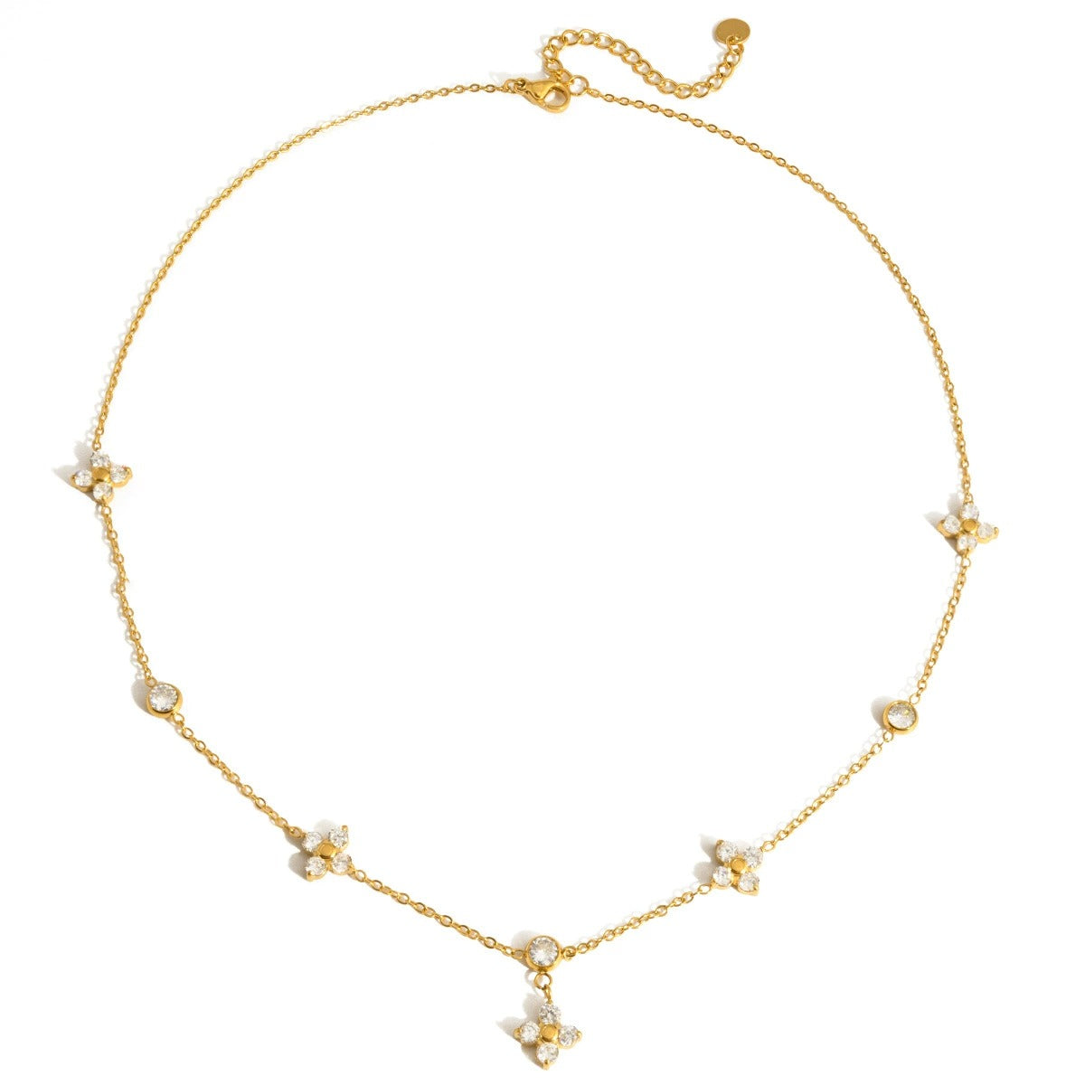 Capucine Clover Drop Gold Necklace