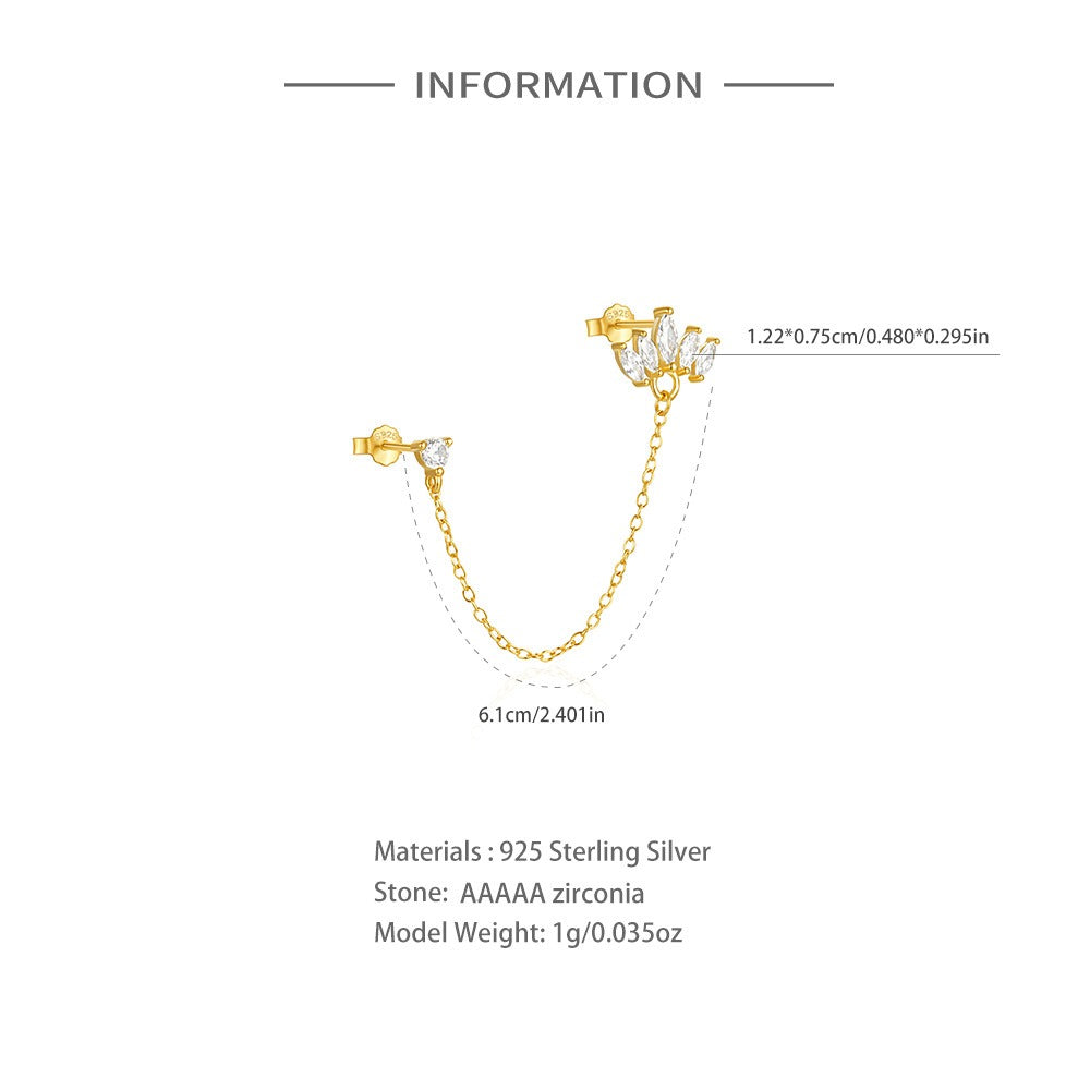 Marquise Crown Crystals Gold Earring - Joie d’Or