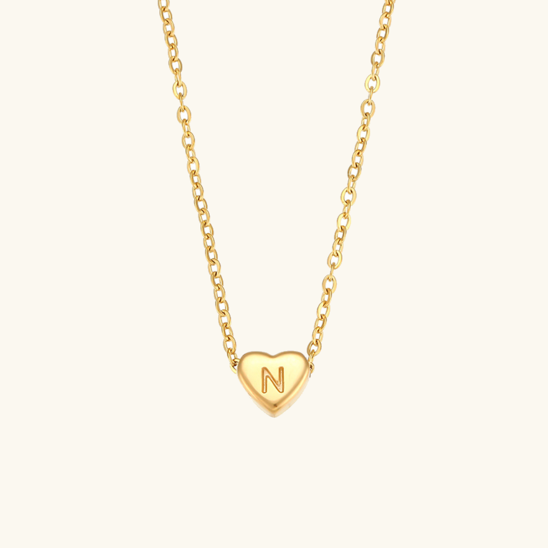 Heart Initial Gold Necklace - Joie d’Or