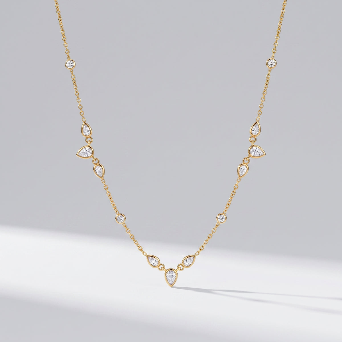 Lucienne Crystal Pear Gold Necklace - Joie d’Or