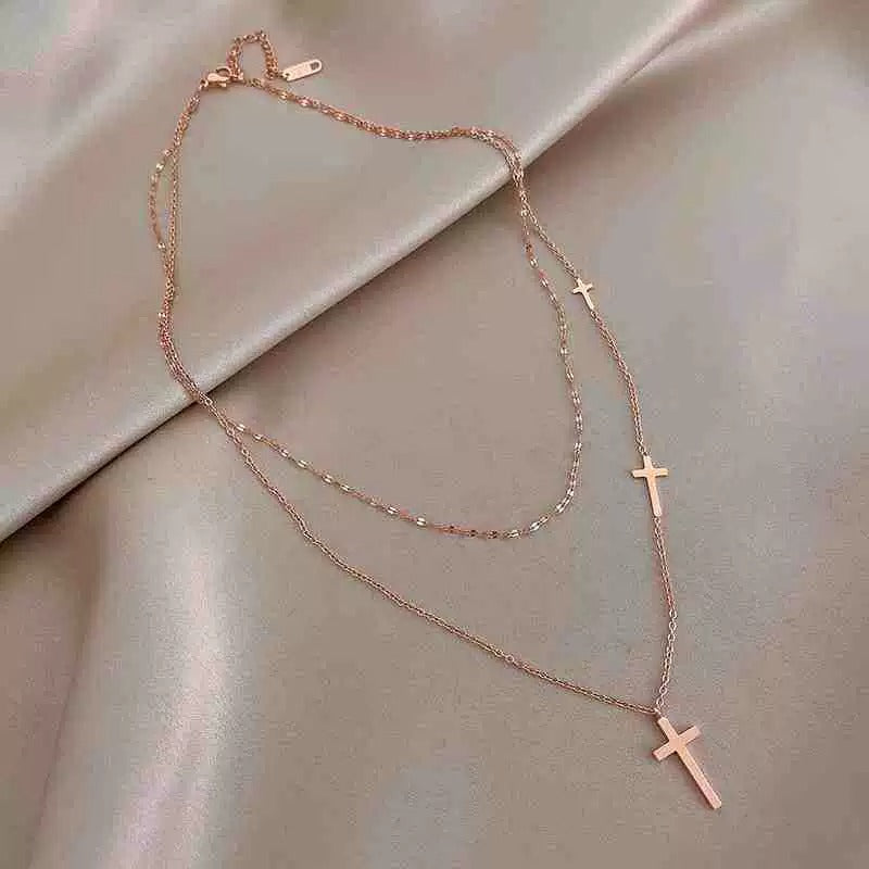 Divina Cross Layer Necklace - Joie d’Or