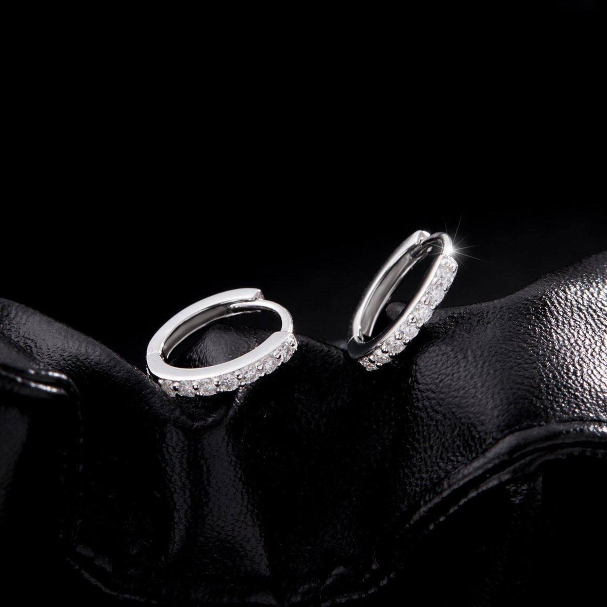 Olivia Pavé Silver Hoops - Joie d’Or