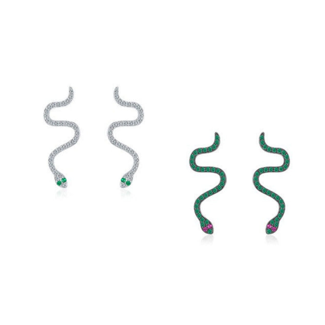 Liana Crystal Snake Earrings - Joie d’Or