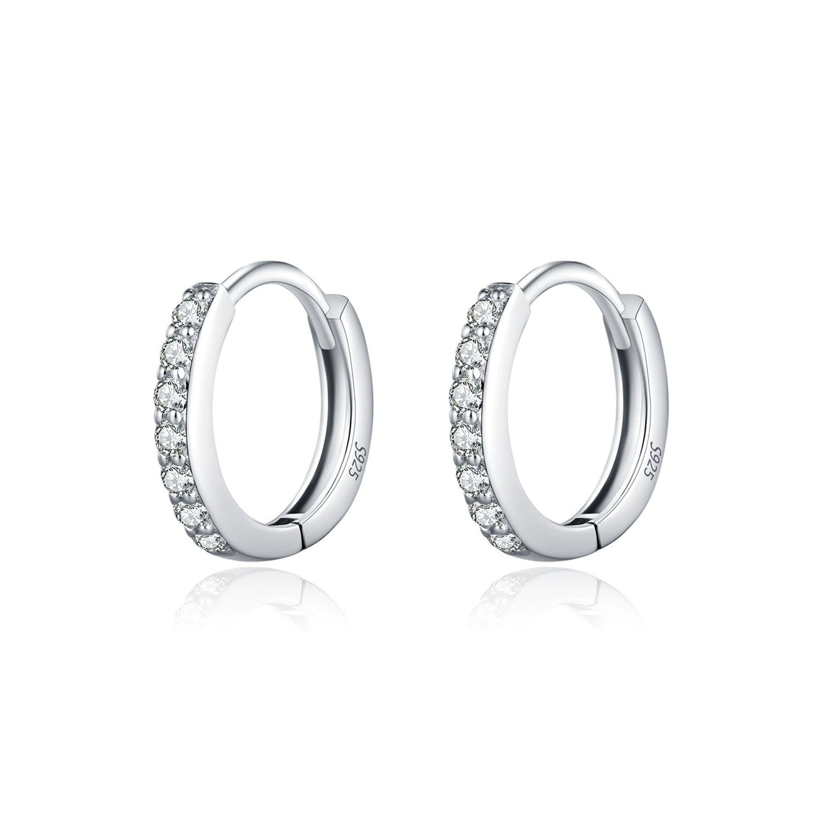 Olivia Pavé Silver Hoops - Joie d’Or