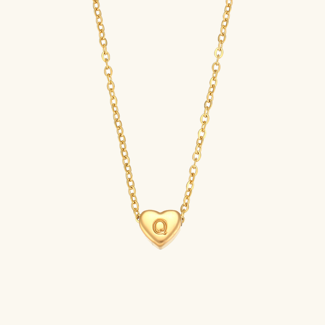 Heart Initial Gold Necklace - Joie d’Or