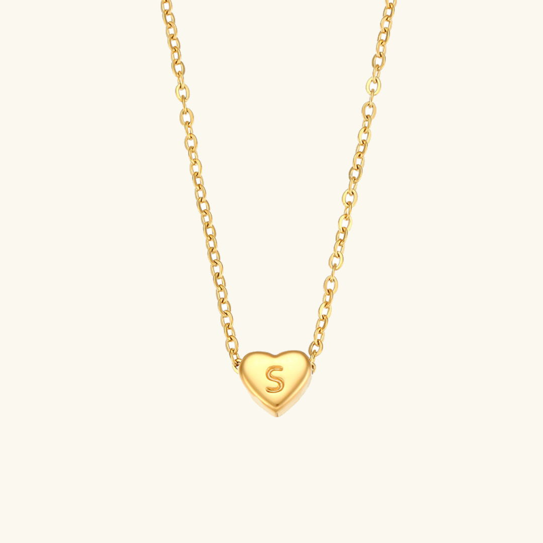 Heart Initial Gold Necklace - Joie d’Or
