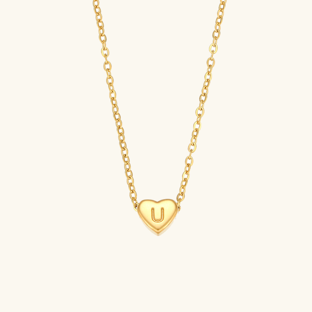 Heart Initial Gold Necklace - Joie d’Or