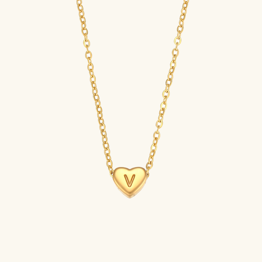 Heart Initial Gold Necklace - Joie d’Or