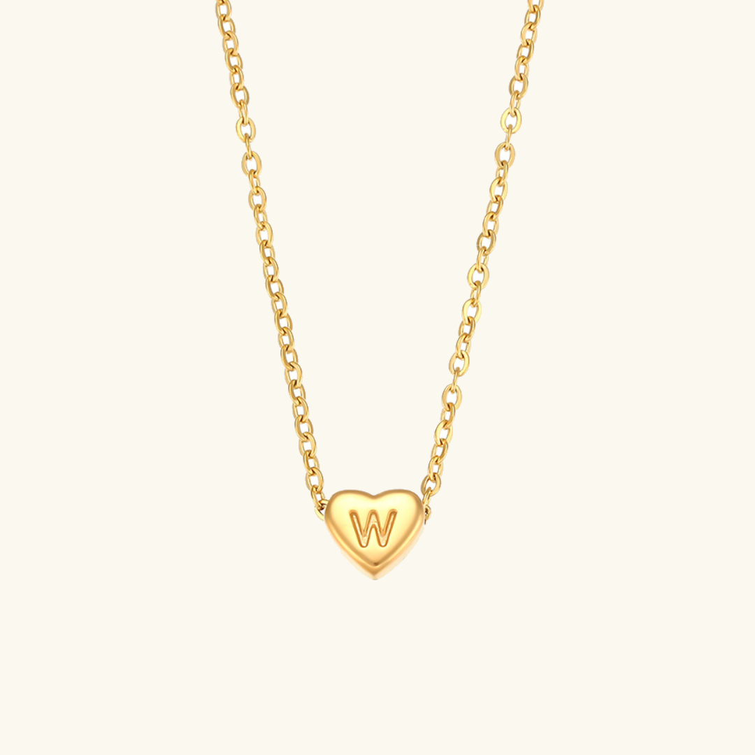 Heart Initial Gold Necklace - Joie d’Or