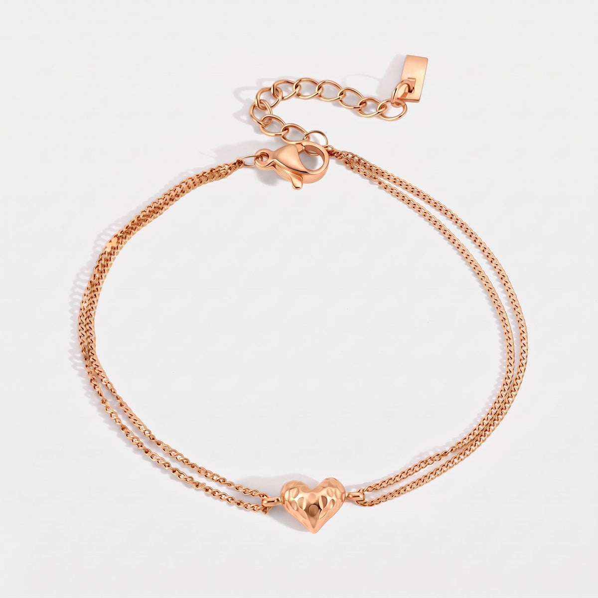 Adèle Hammered Heart Gold Bracelet - Joie d’Or