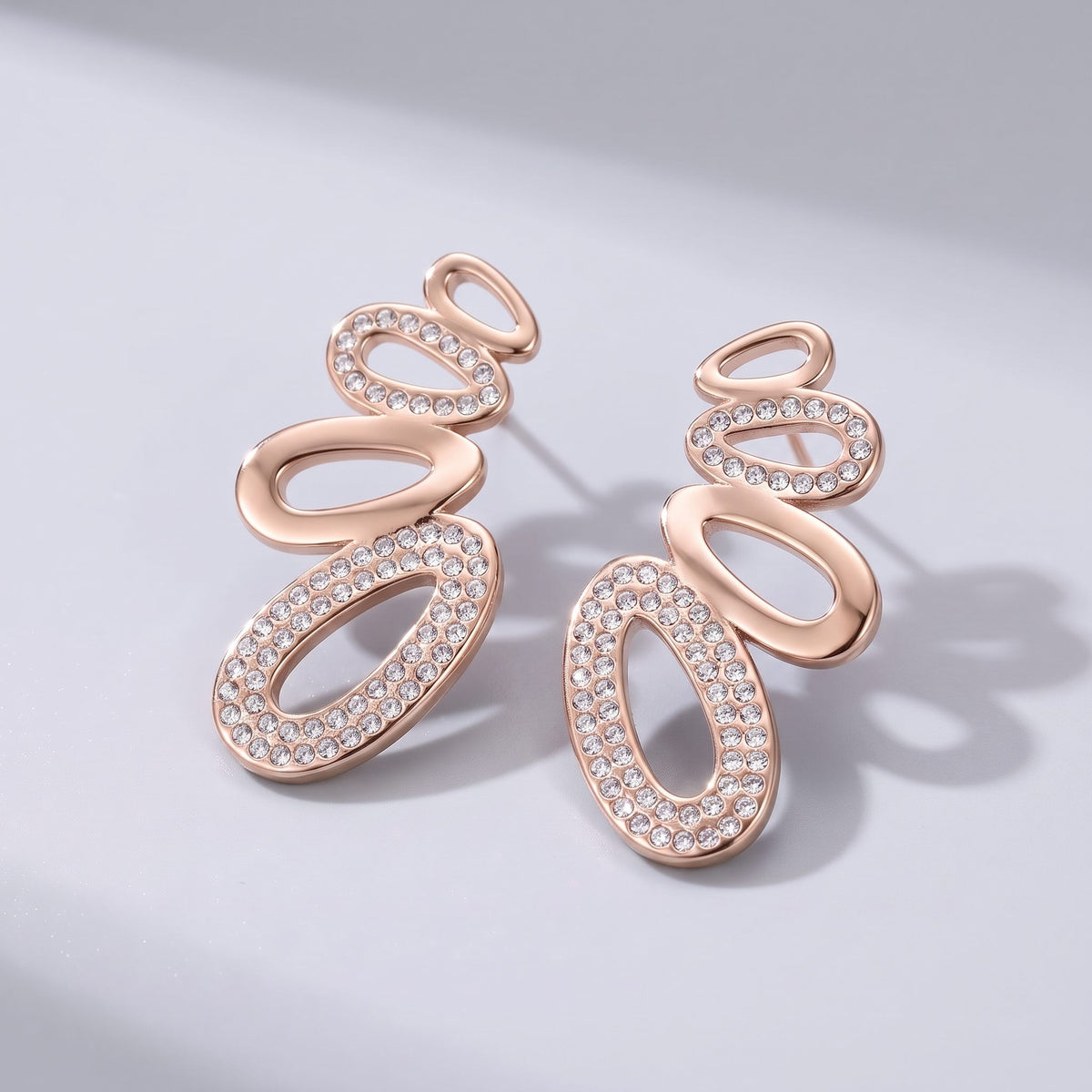 Agathe Pavé Oval Silver Earrings - Joie d’Or