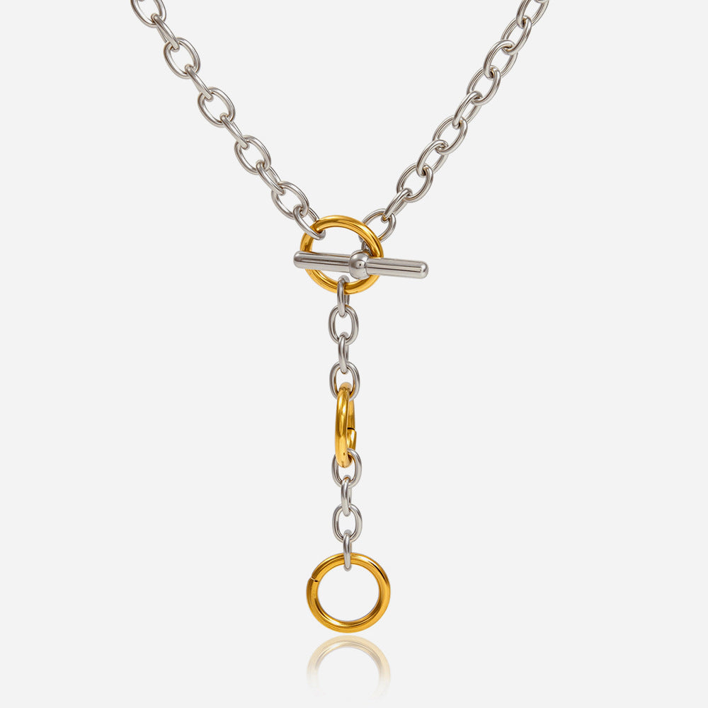 Albane Circle Toggle Two-Tone Necklace