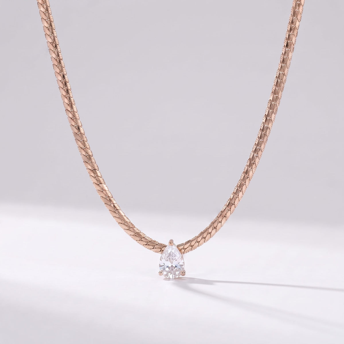 Aurelia Pear Zircon Silver Necklace - Joie d’Or