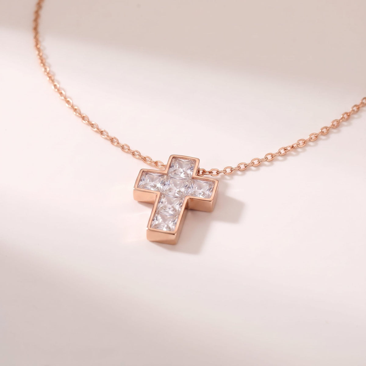 Chiara Crystal Cross Gold Necklace - Joie d’Or