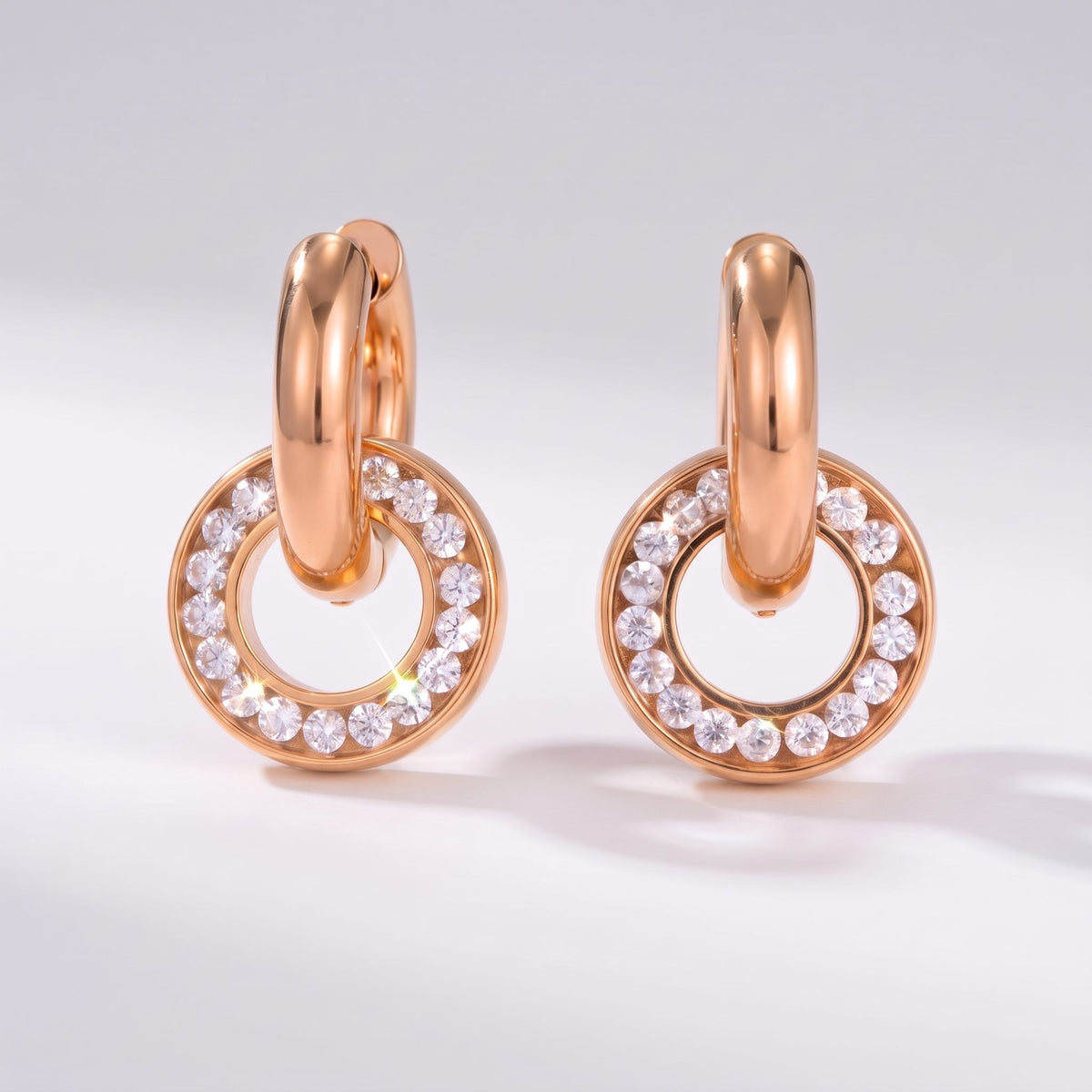 Clémence Circle Huggie Gold Earrings - Joie d’Or
