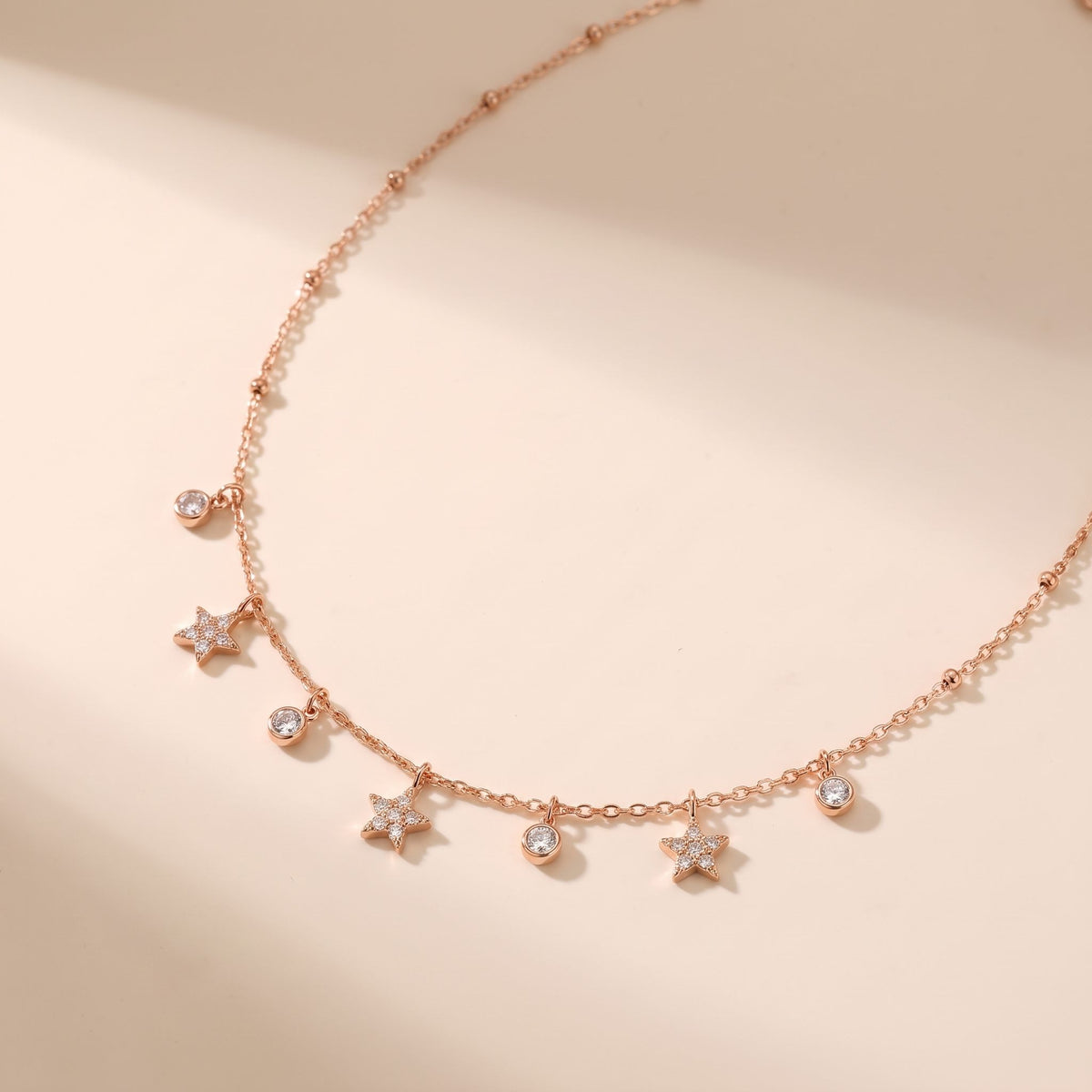 Delfina Crystal Star Gold Necklace - Joie d’Or
