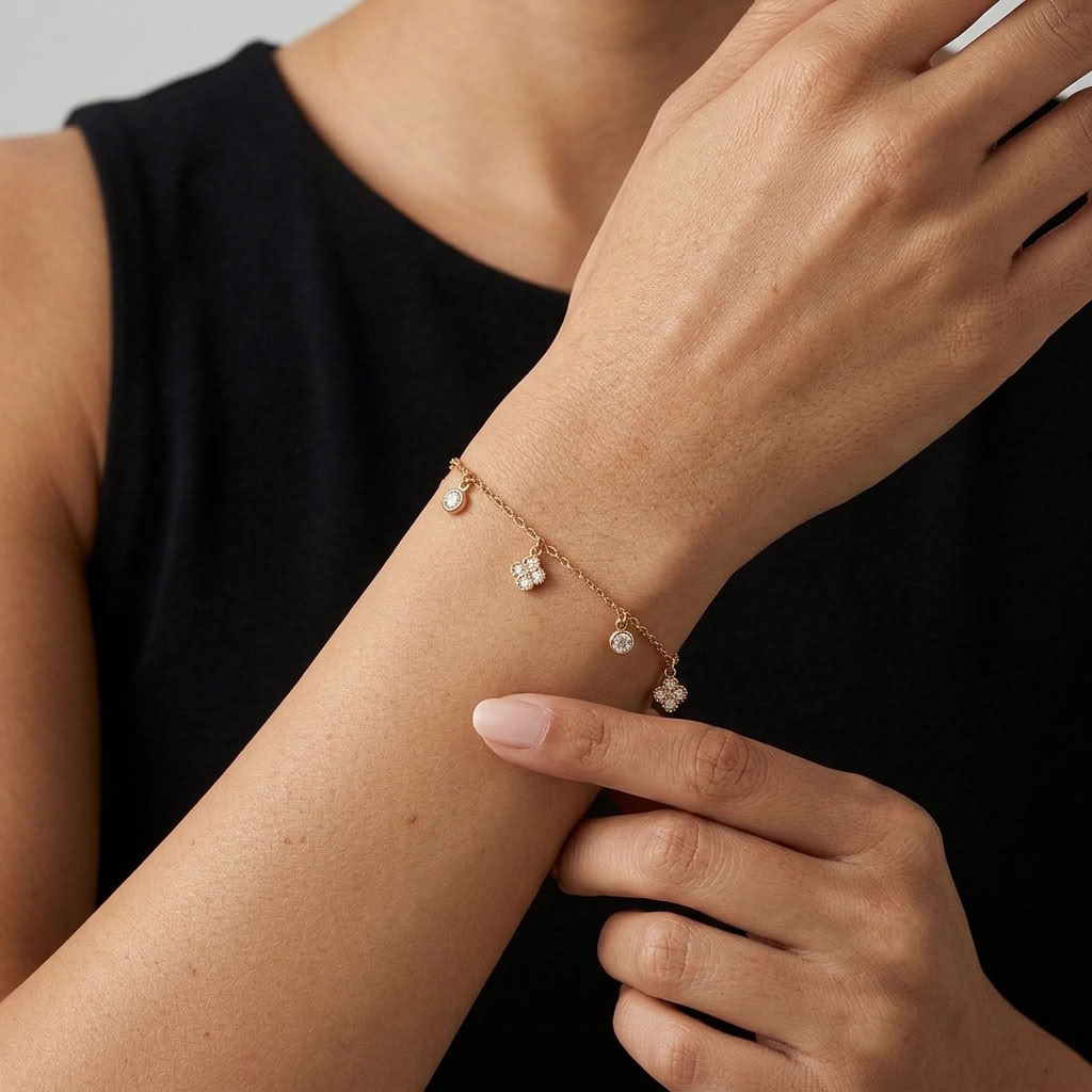 Sienna Clover Charms Gold Bracelet - Joie d’Or