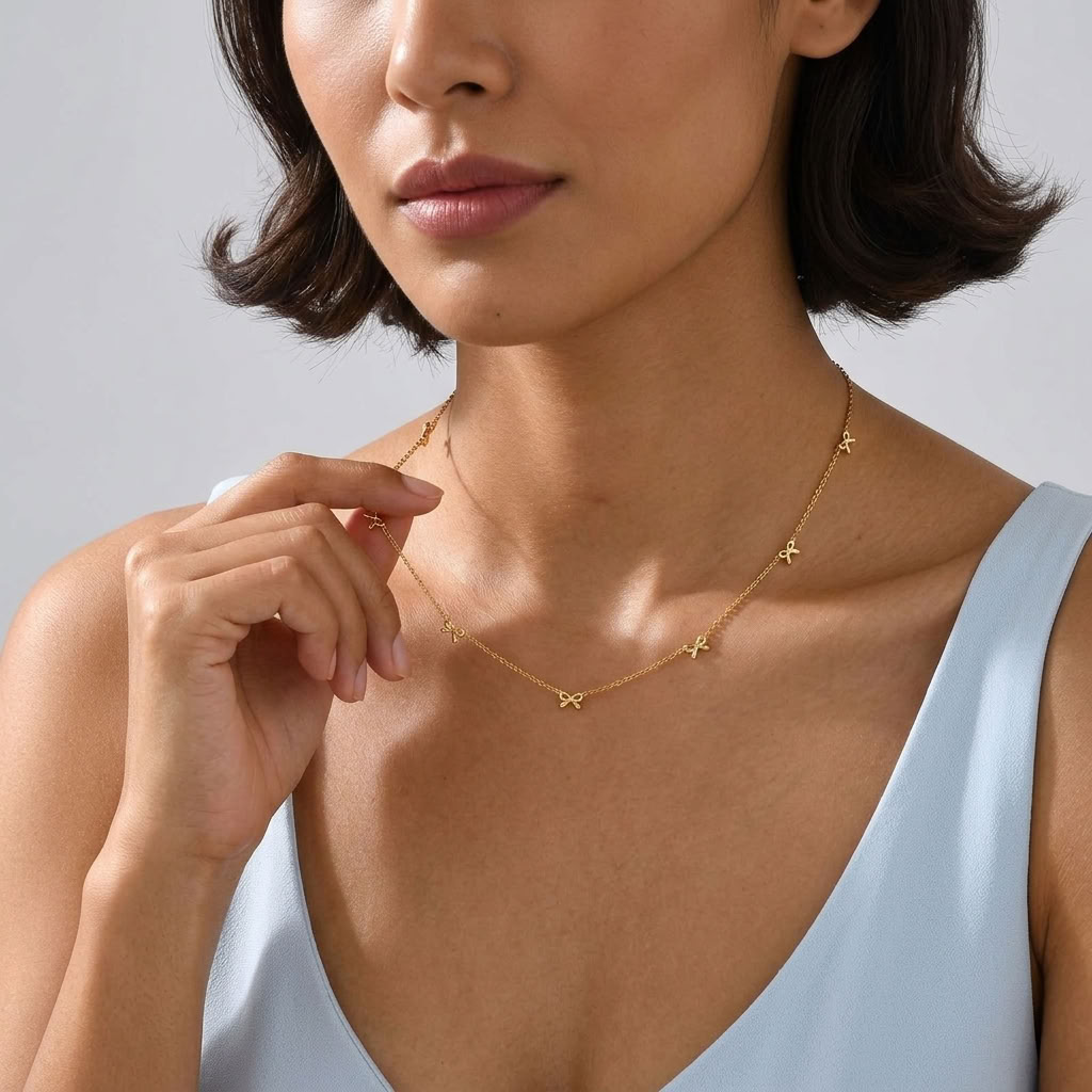 Bianca Multi-Bow Gold Necklace - Joie d’Or