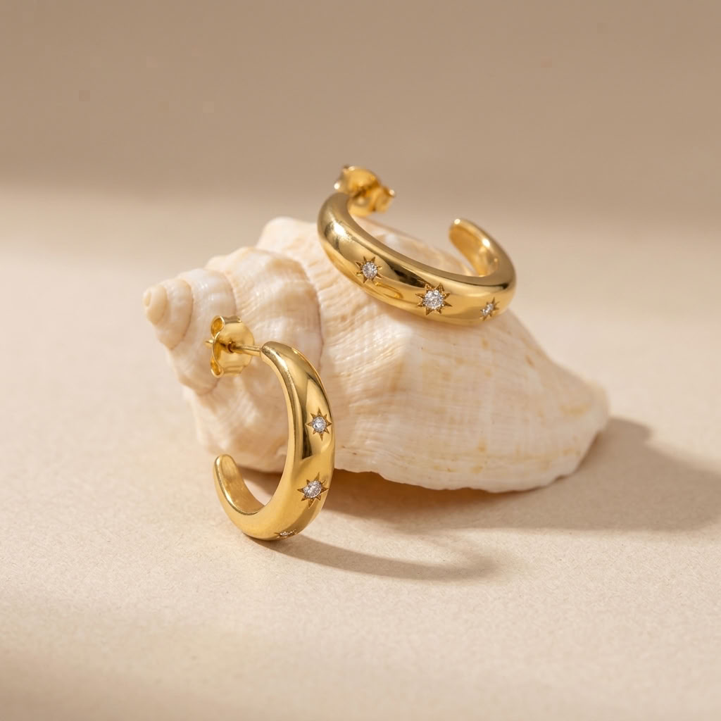 Luna Star Crescent Gold Earrings - Joie d’Or