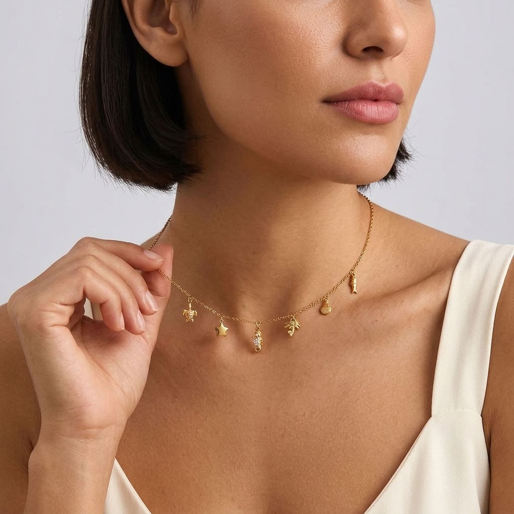Ramona Sea Charms Gold Necklace - Joie d’Or