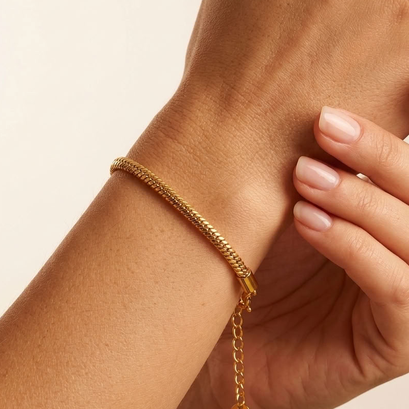 Alessia Snake Chain Gold Bracelet - Joie d’Or