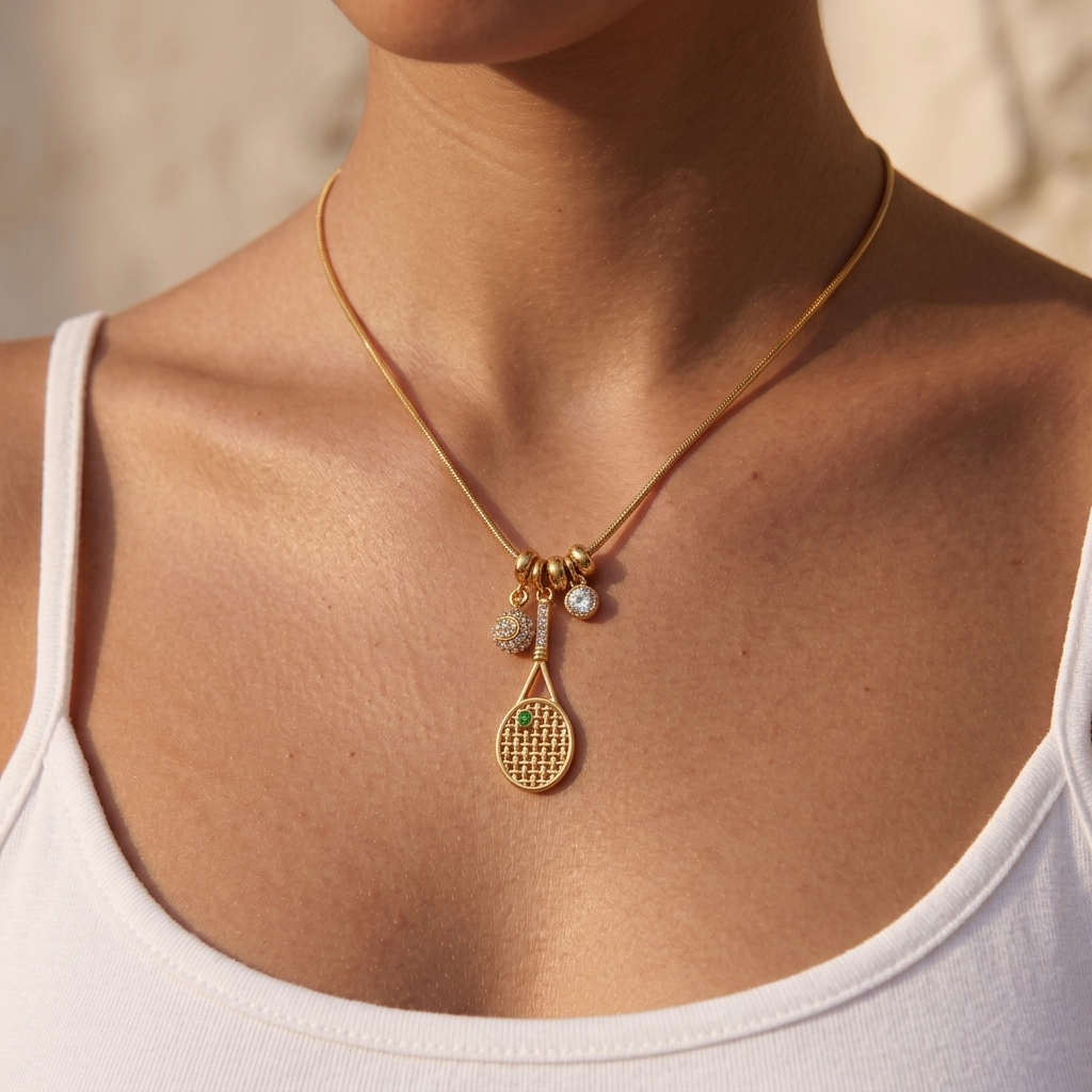 Colette Tennis Charms Gold Necklace - Joie d’Or