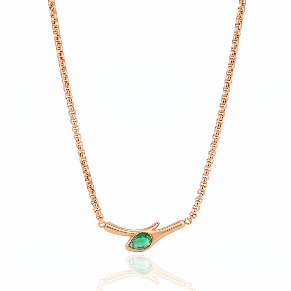 Gemma Green Snake Gold Necklace