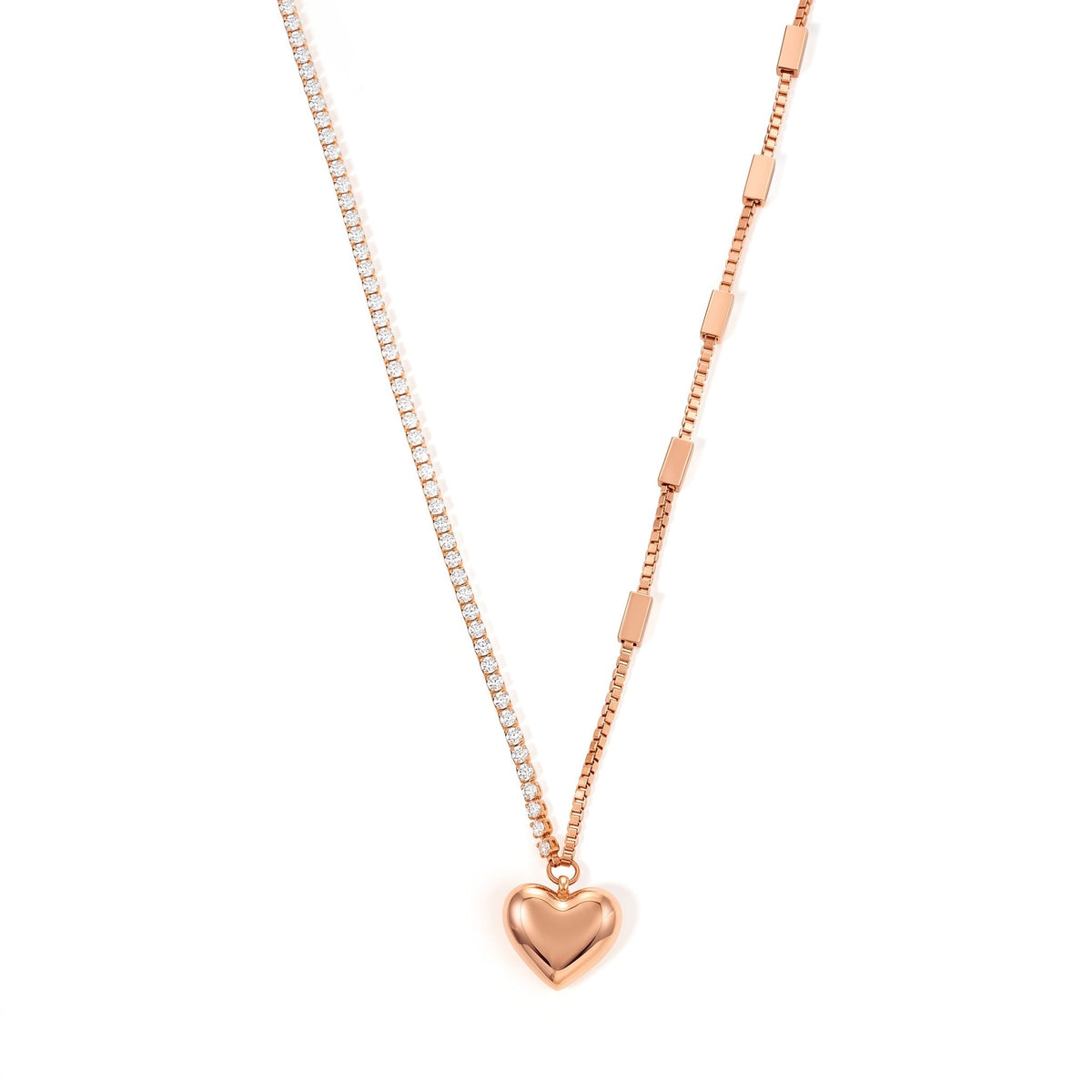 Ginevra Heart Tennis Gold Necklace