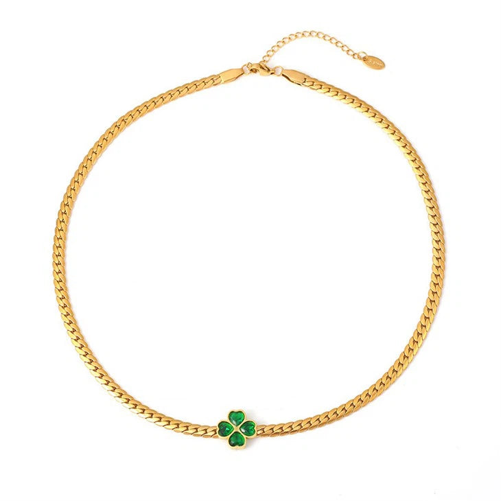 Emerald Clover Necklace - Joie d’Or