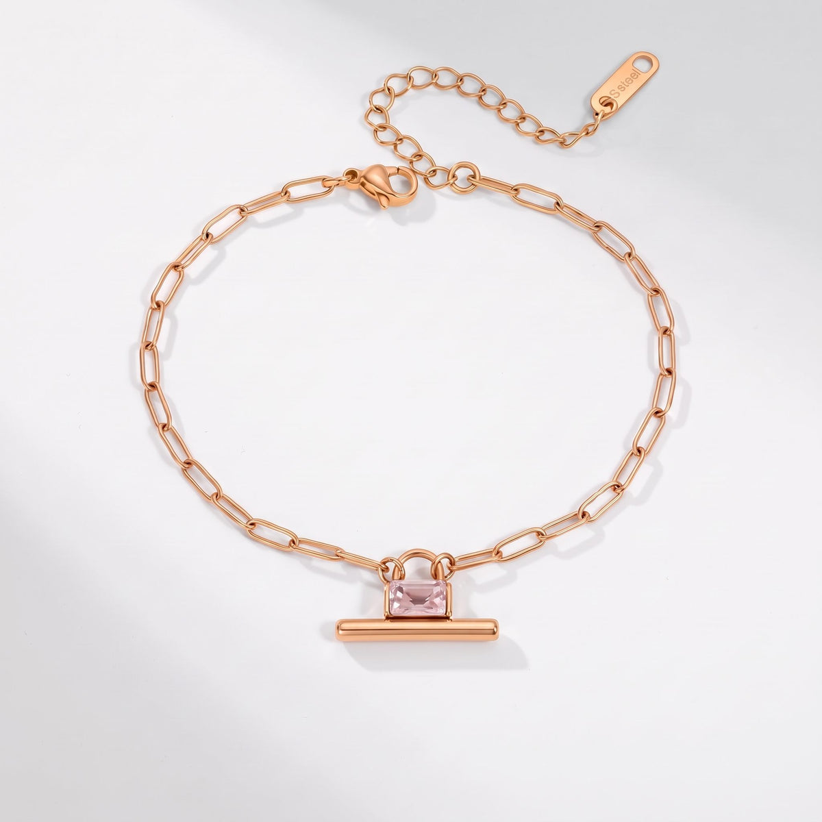 Margaux Padlock T-Bar Gold Bracelet
