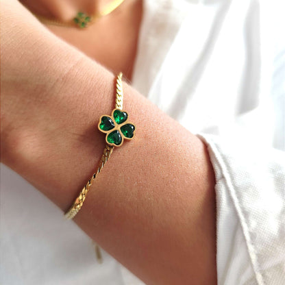 Emerald Clover Bracelet