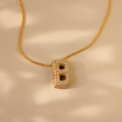 Valentina Crystal Letter Necklace