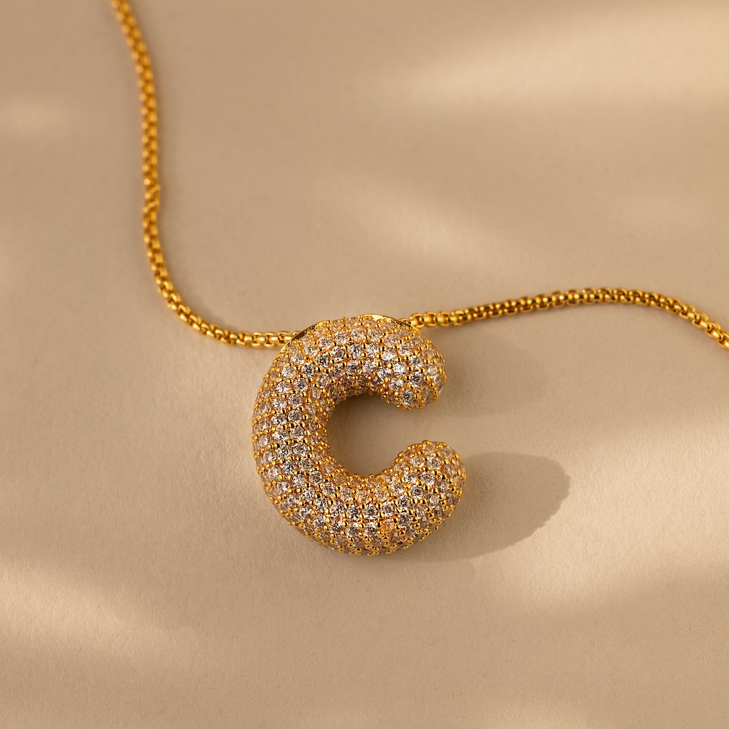 Valentina Crystal Letter Necklace