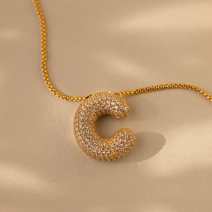 Valentina Crystal Letter Necklace