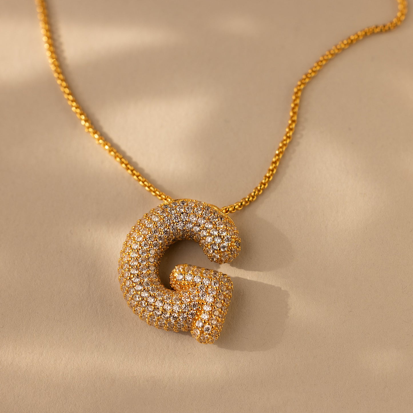 Valentina Crystal Letter Necklace
