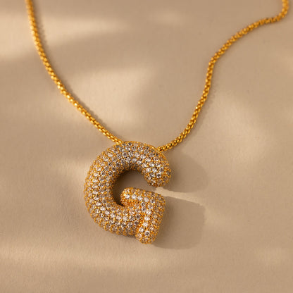 Valentina Crystal Letter Necklace
