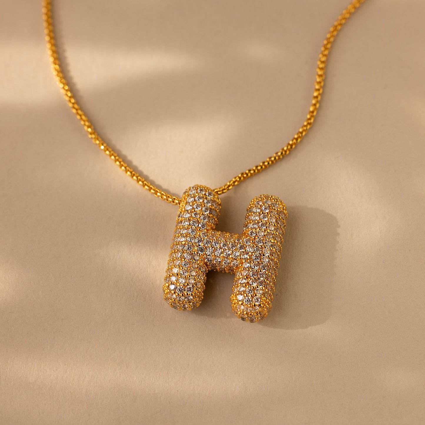 Valentina Crystal Letter Necklace