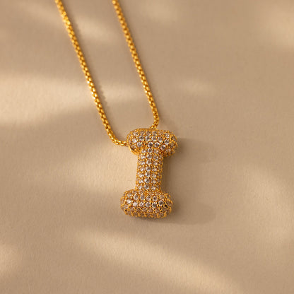 Valentina Crystal Letter Necklace