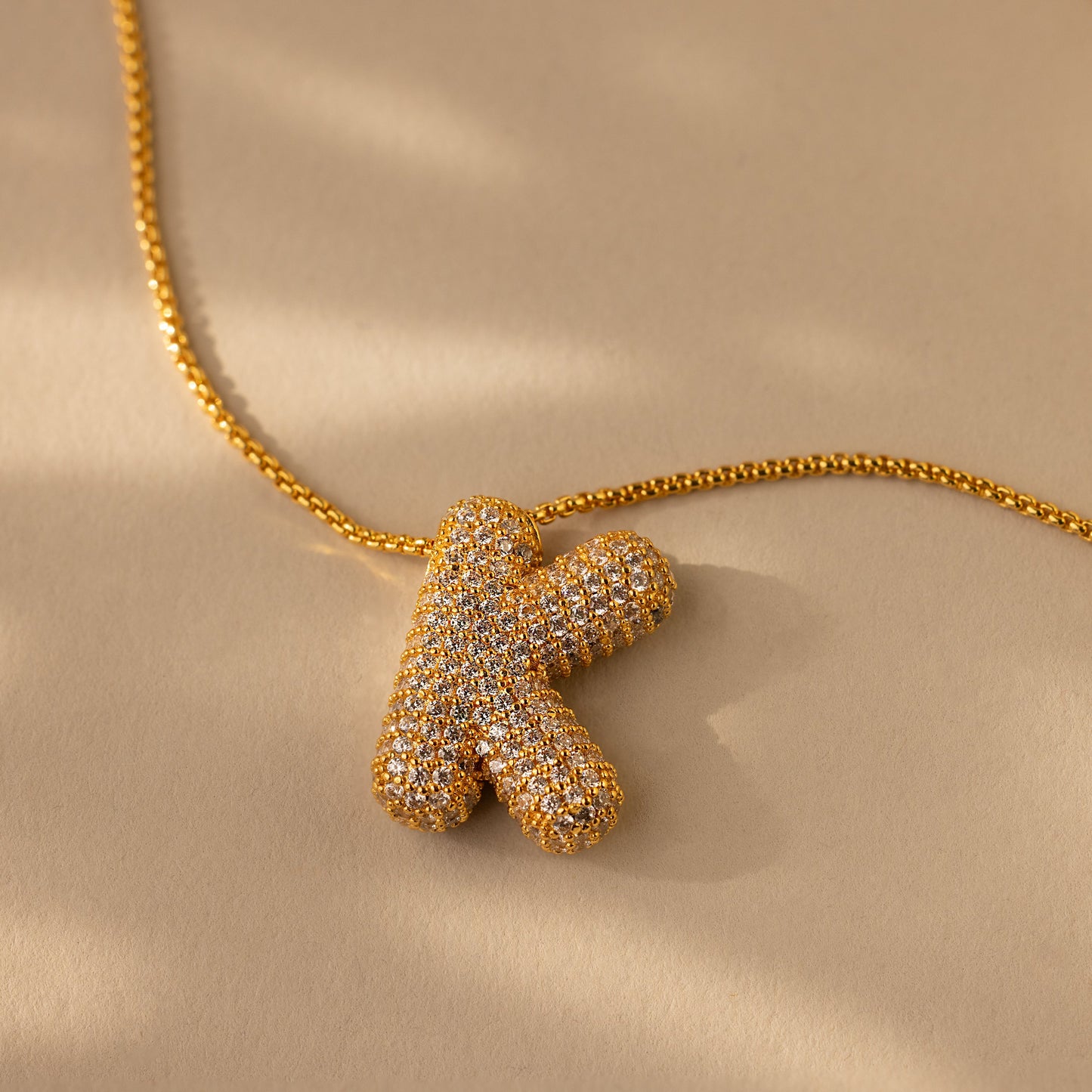 Valentina Crystal Letter Necklace