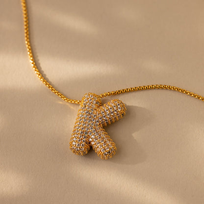Valentina Crystal Letter Necklace