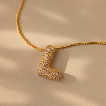 Valentina Crystal Letter Necklace