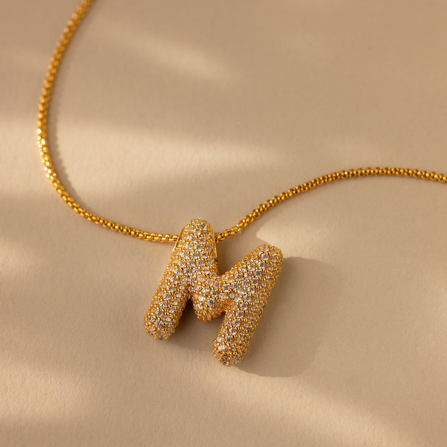 Valentina Crystal Letter Necklace