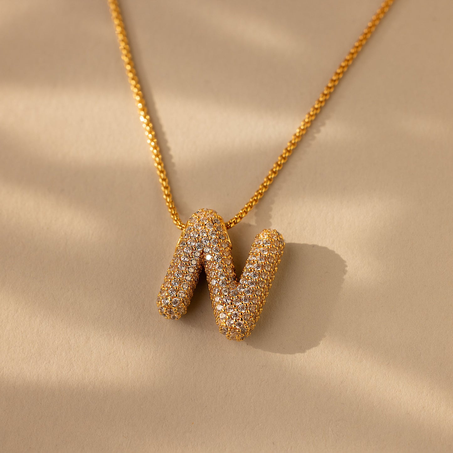 Valentina Crystal Letter Necklace