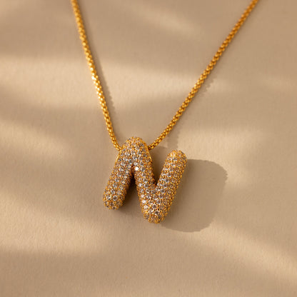 Valentina Crystal Letter Necklace