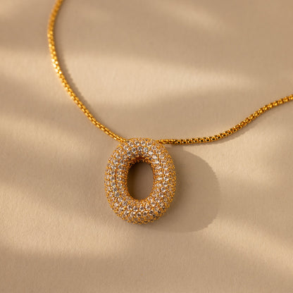 Valentina Crystal Letter Necklace