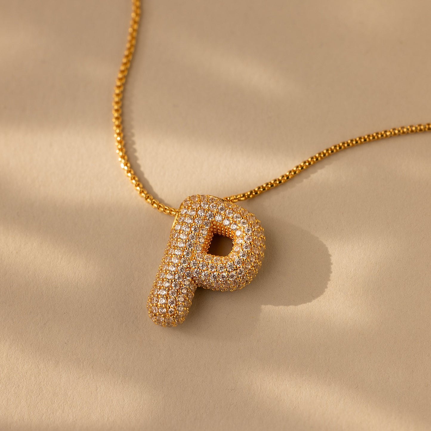 Valentina Crystal Letter Necklace